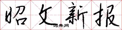 昭文新报怎么写好看