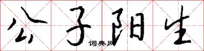 公子阳生怎么写好看
