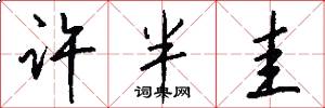 许半圭怎么写好看