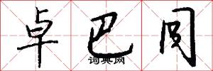 卓巴同怎么写好看