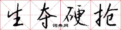 生夺硬抢怎么写好看