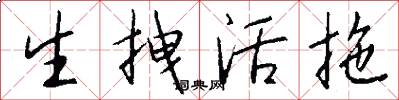生拽活拖怎么写好看
