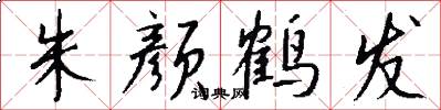 朱颜鹤发怎么写好看