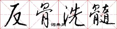 反骨洗髓怎么写好看