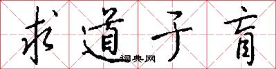 求道于盲怎么写好看