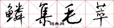 鳞集毛萃怎么写好看