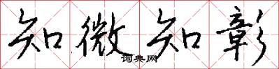 知微知彰怎么写好看