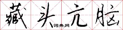 藏头亢脑怎么写好看