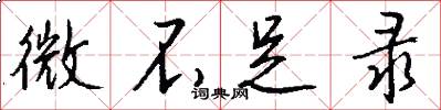 微不足录怎么写好看