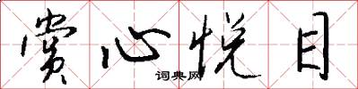 赏心悦目怎么写好看