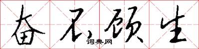 奋不顾生怎么写好看