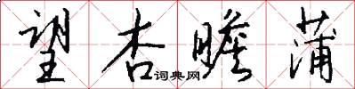 望杏瞻蒲怎么写好看