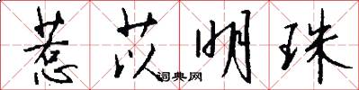 惹苡明珠怎么写好看