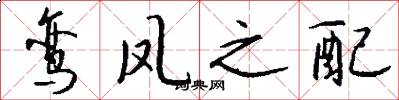 鸾凤之配怎么写好看