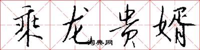 乘龙贵婿怎么写好看