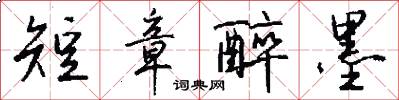 短章醉墨怎么写好看
