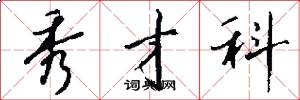 秀才科怎么写好看