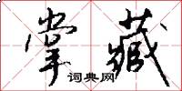 掌藏怎么写好看