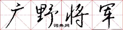 广野将军怎么写好看