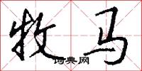 牧马怎么写好看