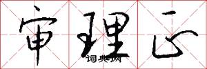 审理正怎么写好看