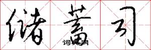 储蓄司怎么写好看