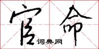 官命怎么写好看