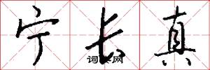 宁长真怎么写好看