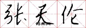 张天伦怎么写好看