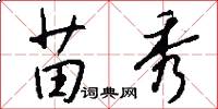 苗秀怎么写好看
