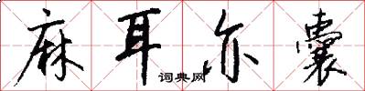 麻耳亦囊怎么写好看