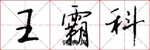 王霸科怎么写好看