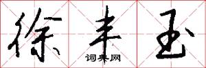 徐丰玉怎么写好看