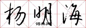 杨明海怎么写好看