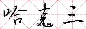 哈克三怎么写好看