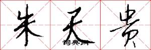 朱天贵怎么写好看