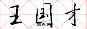 王国才怎么写好看