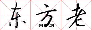 东方老怎么写好看