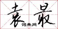 袁最怎么写好看