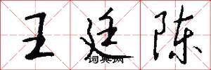 王廷陈怎么写好看