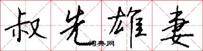 叔先雄妻怎么写好看