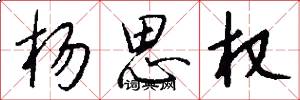 杨思权怎么写好看