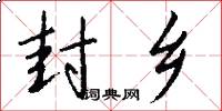 封乡怎么写好看