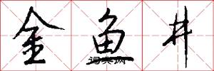 金鱼井怎么写好看