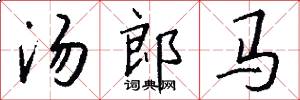 汤郎马怎么写好看