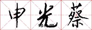 申光蔡怎么写好看