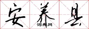 安养县怎么写好看