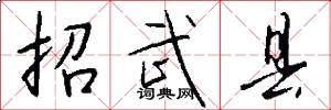 招武县怎么写好看