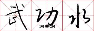 武功水怎么写好看