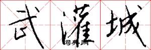 武灌城怎么写好看
